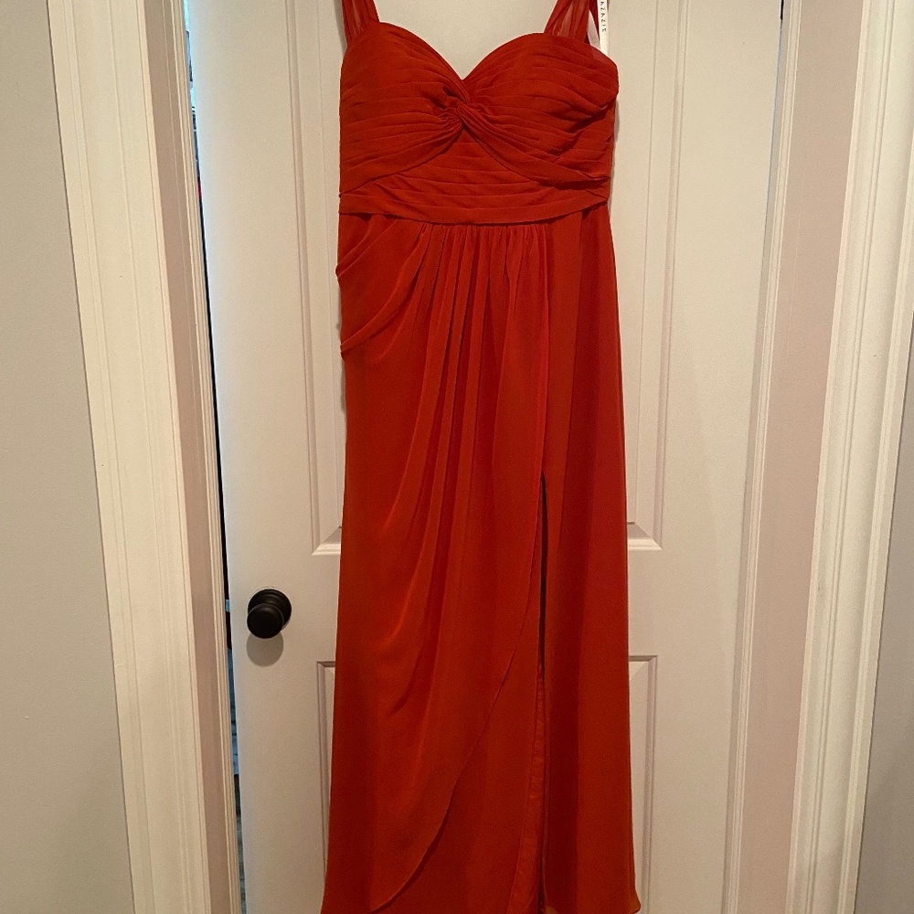 Azazie terracotta bridesmaid dress